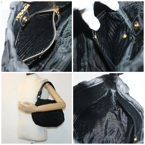 PRADA Shoulder Bag Nylon Black - Picture 16 of 16
